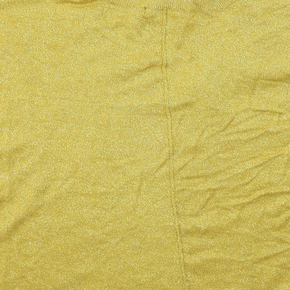 F&F Womens Yellow  Knit Pullover Jumper Size 12