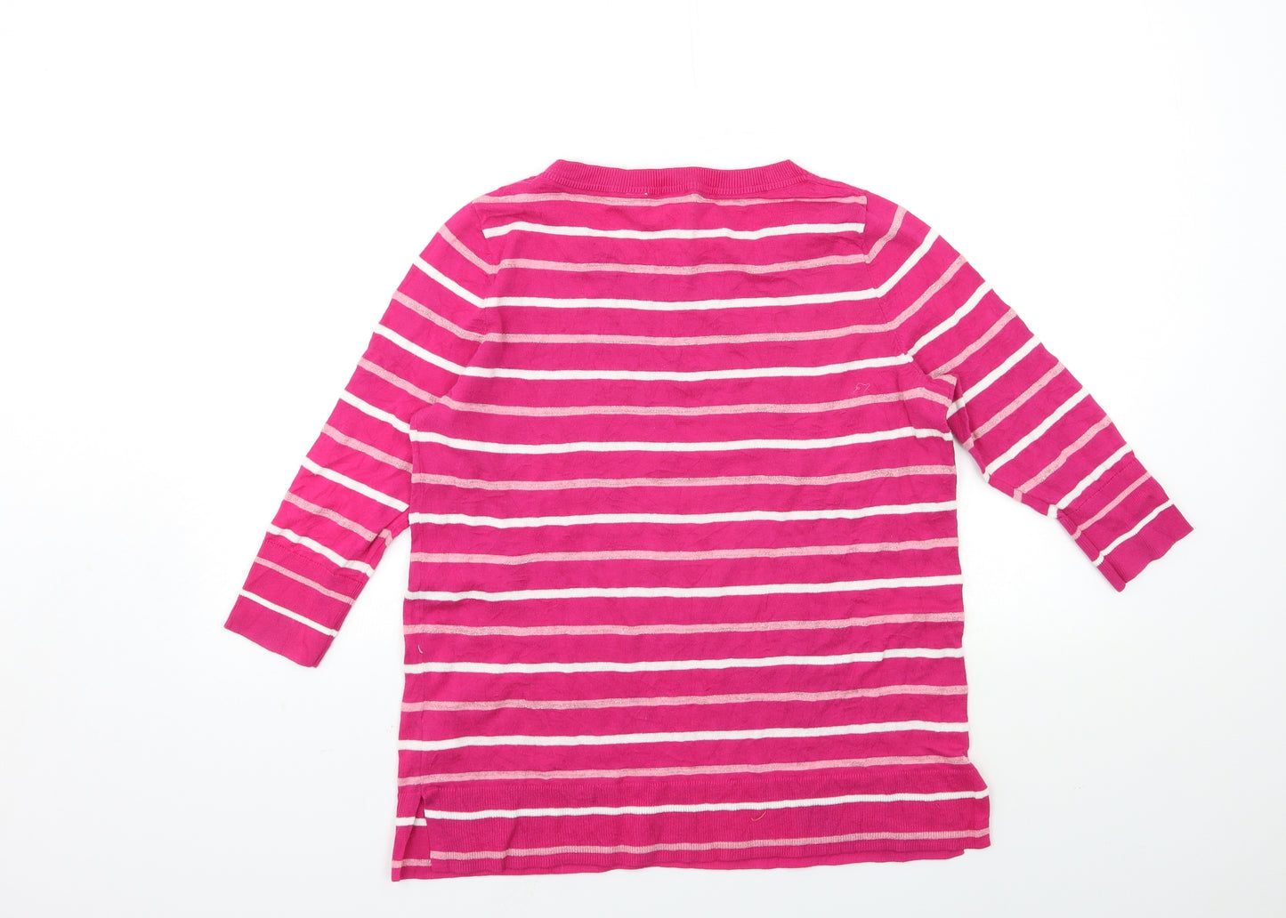 Gap Womens Pink Striped Knit Pullover Jumper Size L
