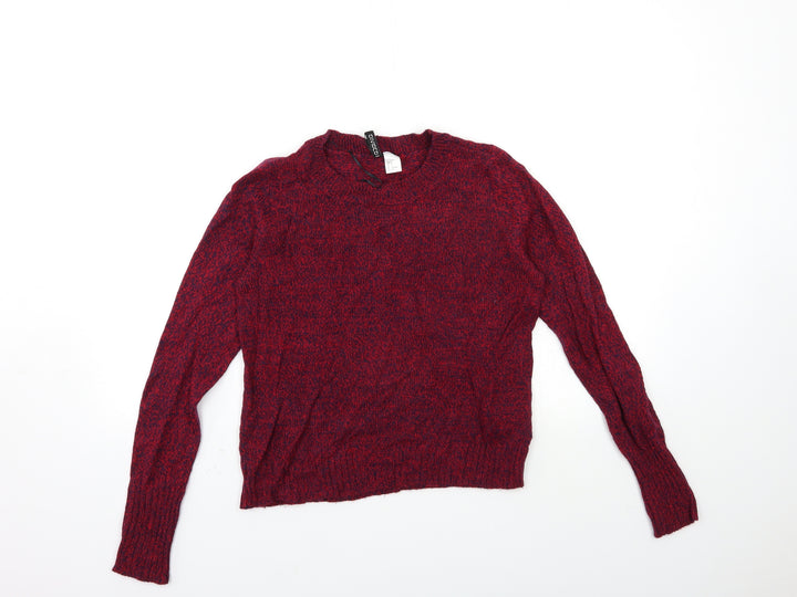 H&M Womens Red  Knit Pullover Jumper Size S