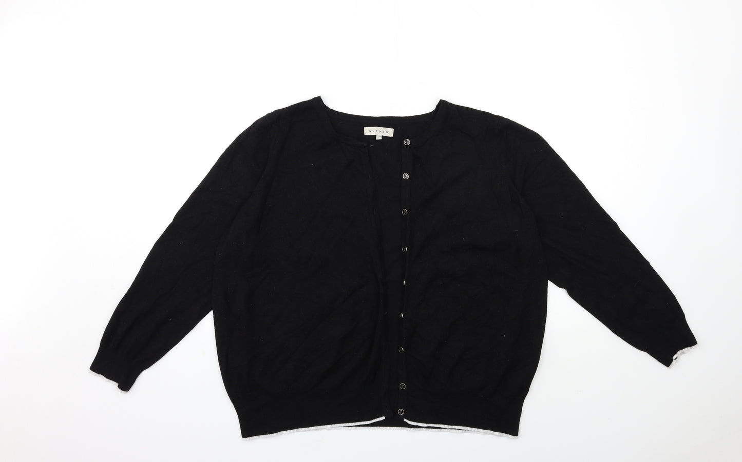Nutmeg Womens Black  Knit Cardigan Jumper Size 20