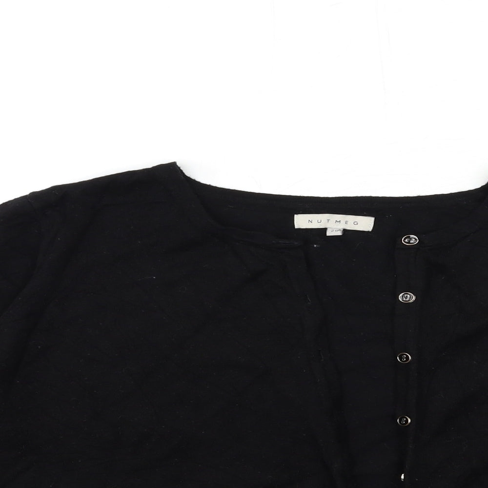Nutmeg Womens Black  Knit Cardigan Jumper Size 20