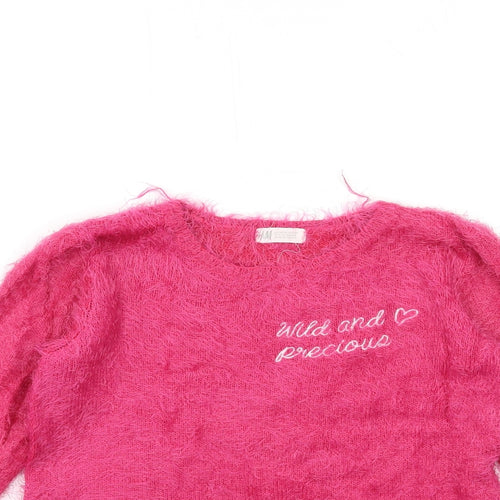 H&M Girls Pink  Knit Pullover Jumper Size 11-12 Years  - life goals