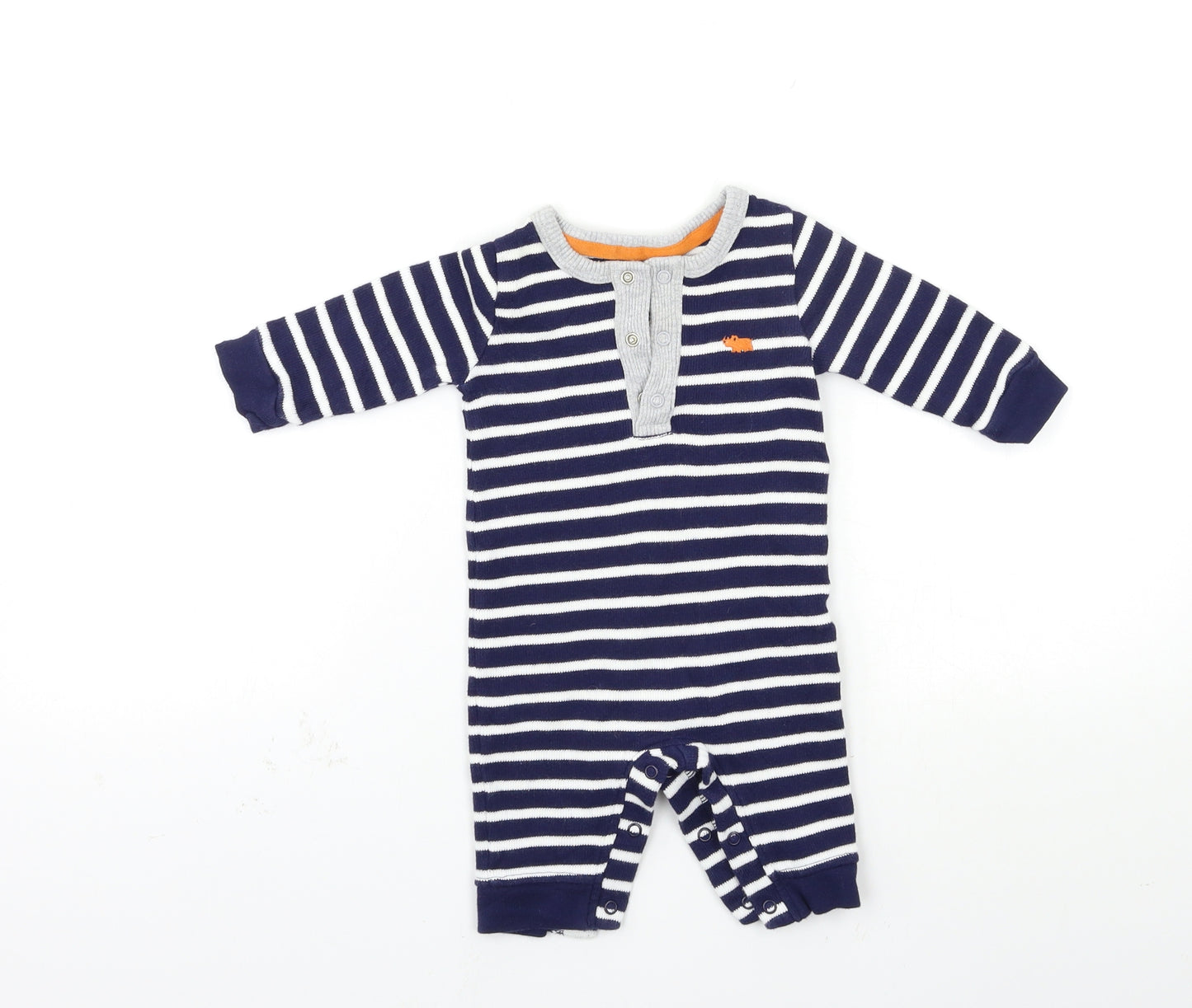Marks and Spencer Baby Blue Striped Knit Babygrow One-Piece Size 3-6 Months