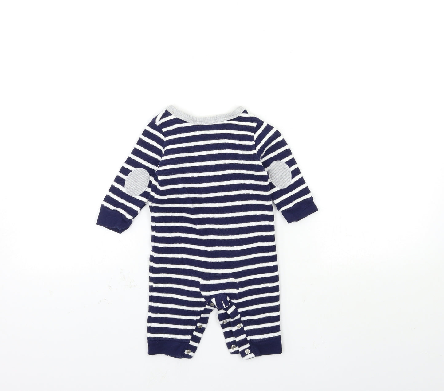 Marks and Spencer Baby Blue Striped Knit Babygrow One-Piece Size 3-6 Months