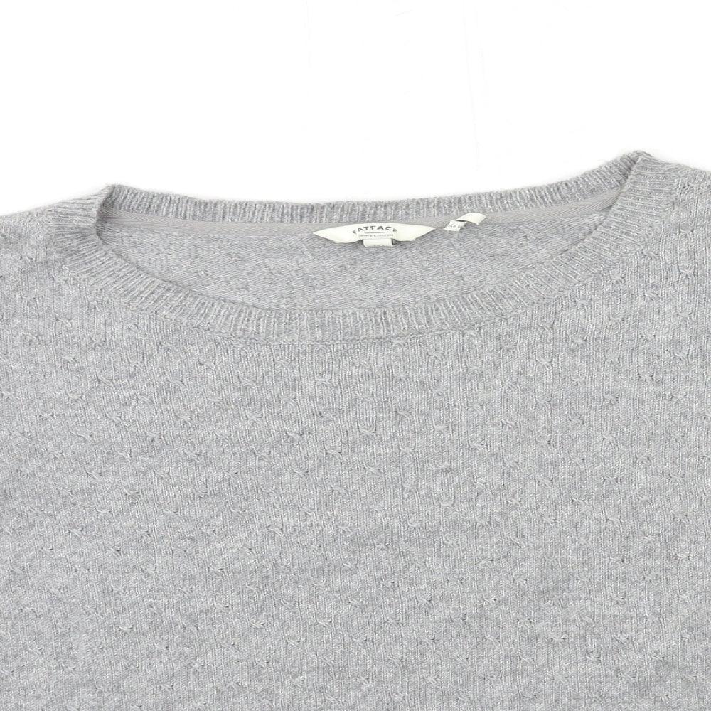 Fat Face Womens Grey  Knit Pullover Jumper Size 10