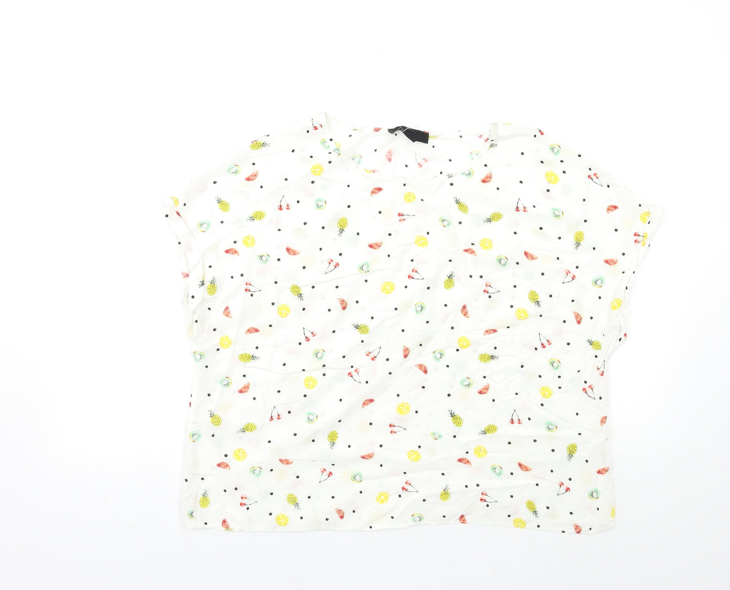 Atmosphere Womens White Floral  Basic Blouse Size 16