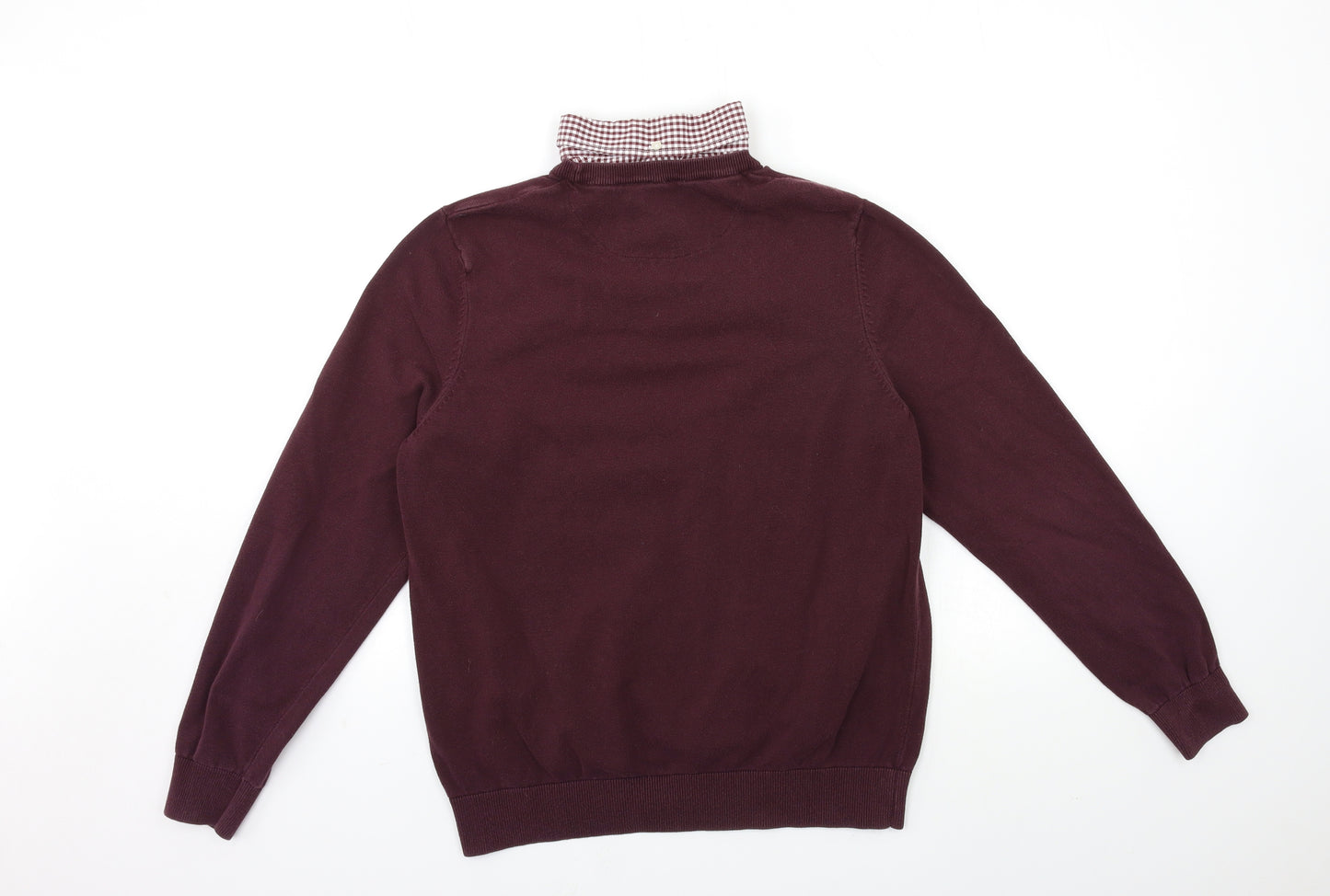 F&F Mens Red  Knit Pullover Jumper Size L