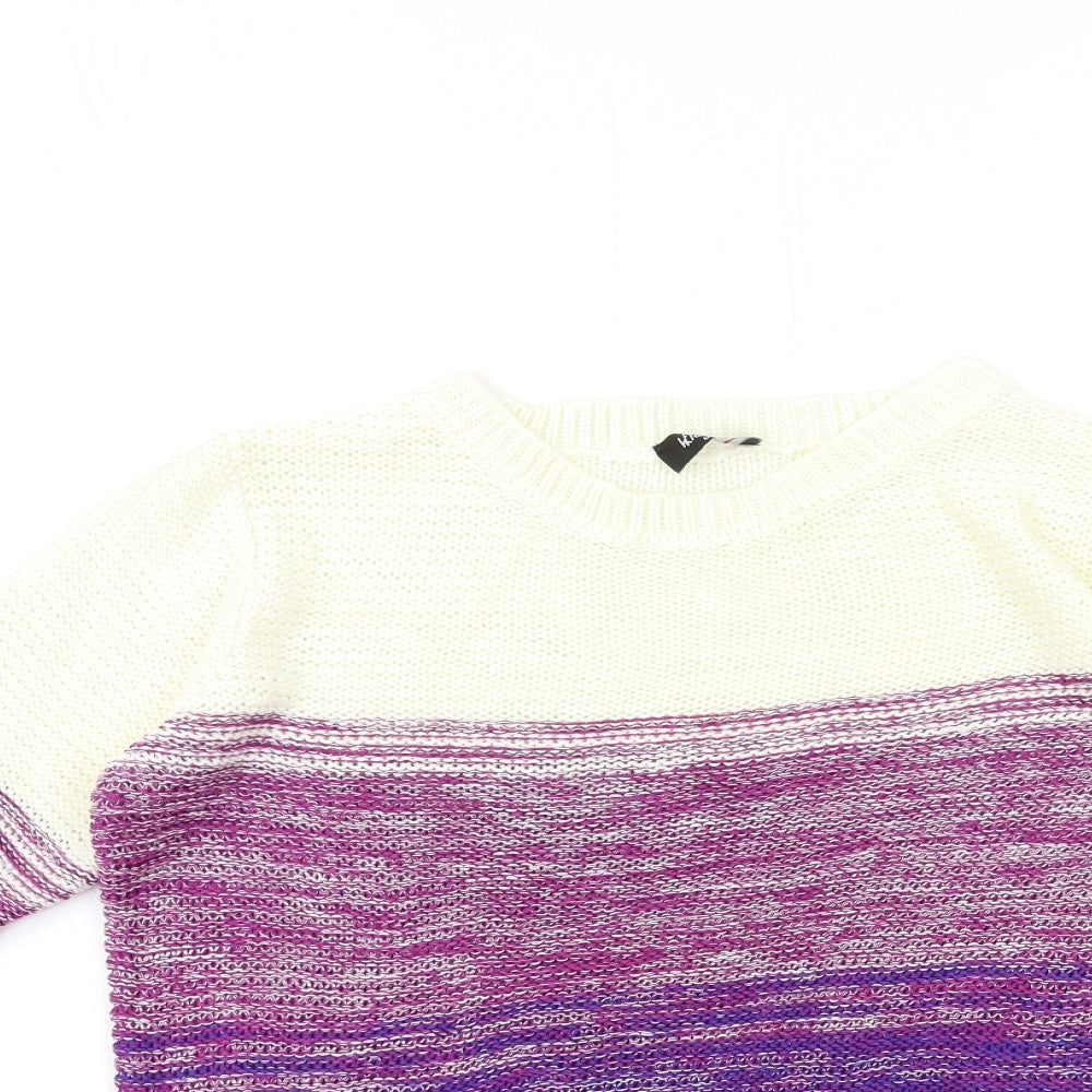Klass Womens Purple  Knit Pullover Jumper Size M