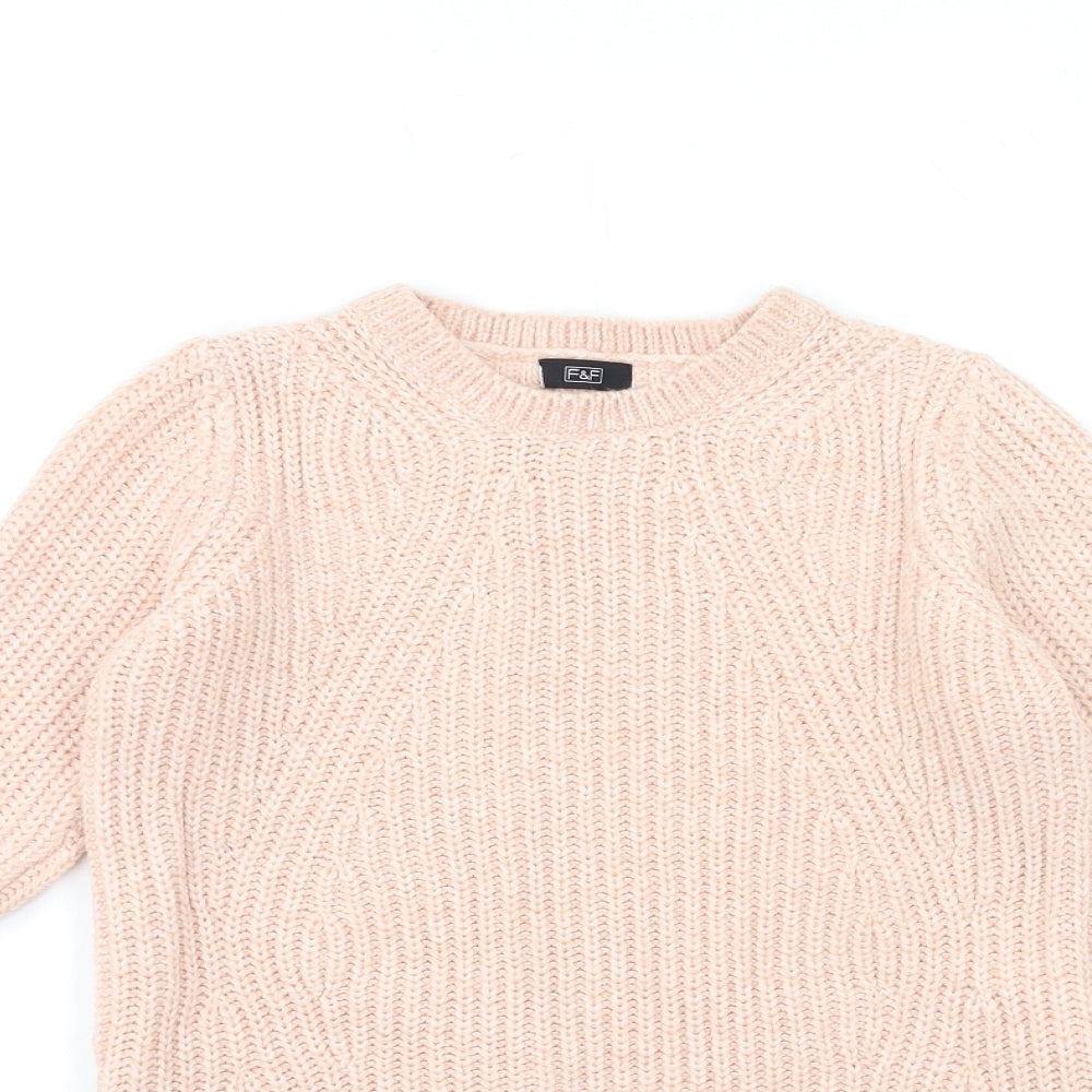 F&F Womens Pink  Knit Pullover Jumper Size 6