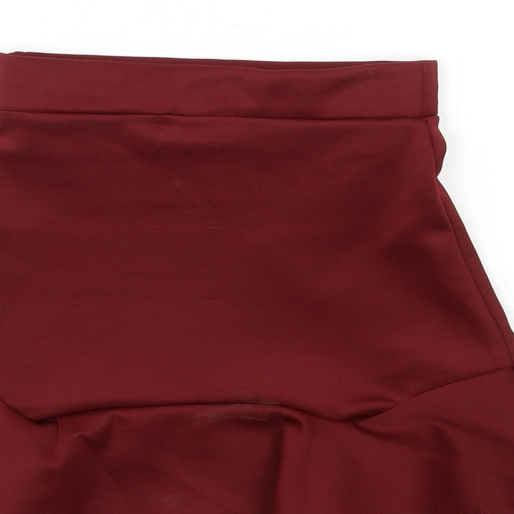 PRETTYLITTLETHING Womens Red   Mini Skirt Size 4