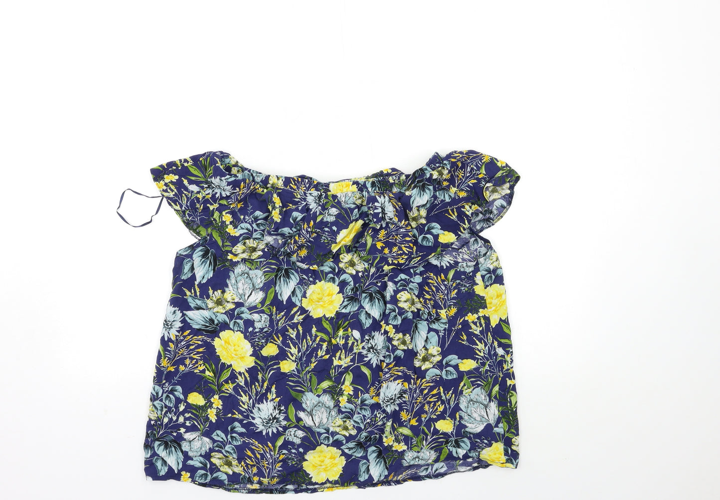 IZABEL Womens Blue Floral  Basic Blouse Size 16