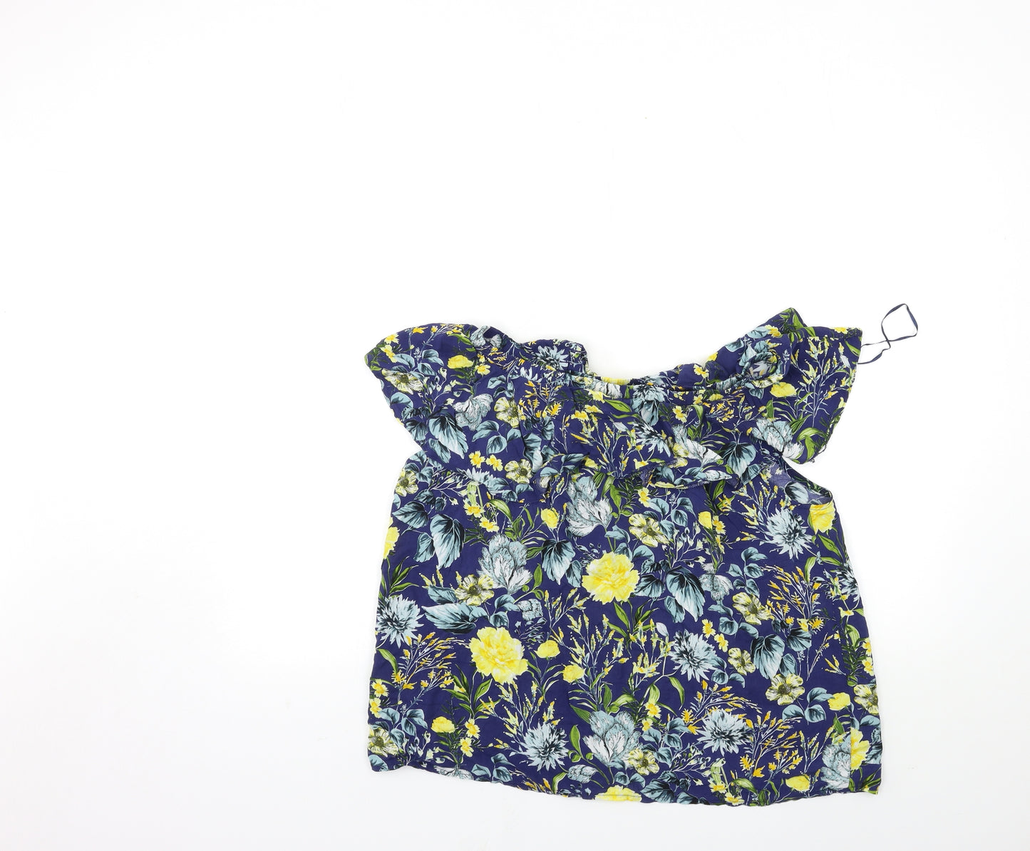 IZABEL Womens Blue Floral  Basic Blouse Size 16