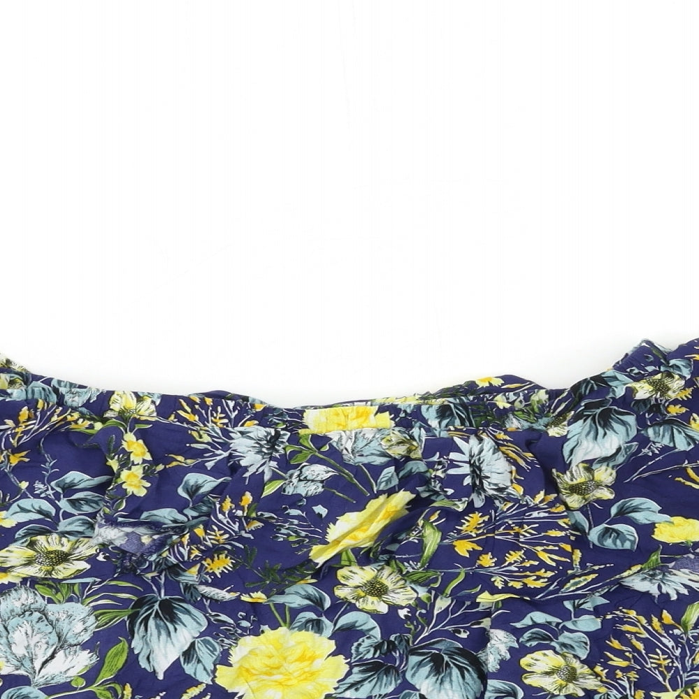 IZABEL Womens Blue Floral  Basic Blouse Size 16