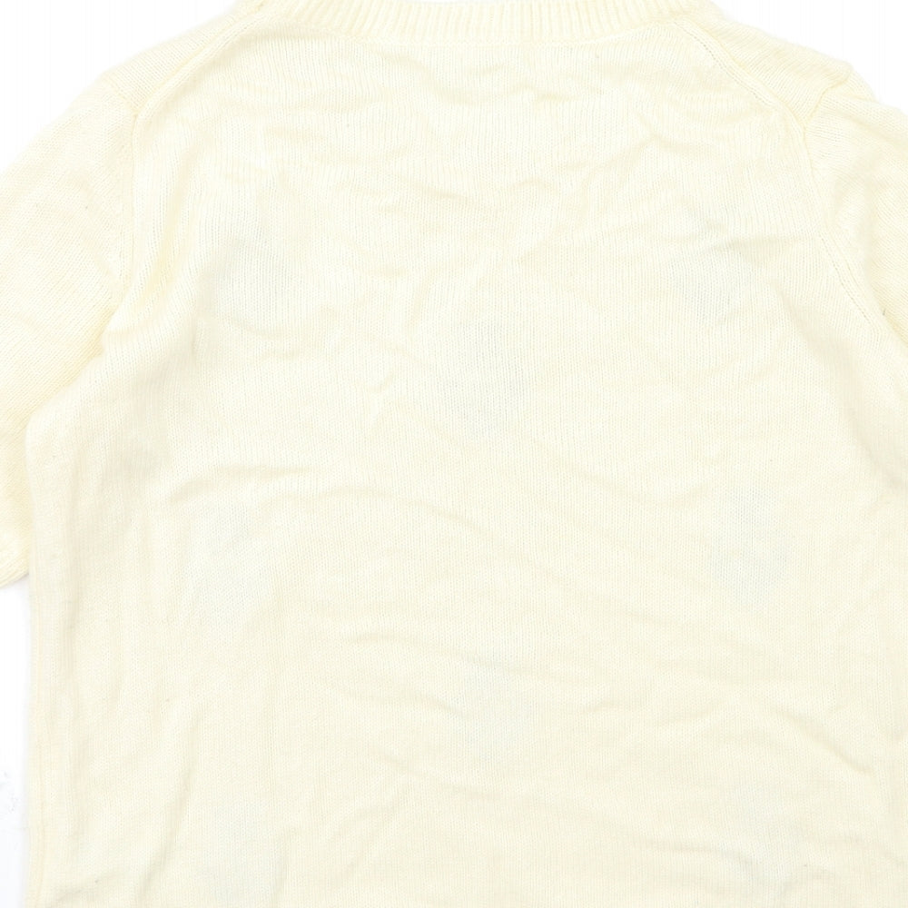 H&M Womens Beige  Knit Pullover Jumper Size M