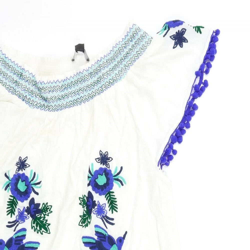 Primark Womens White Floral  Shift  Size L  - BEACH