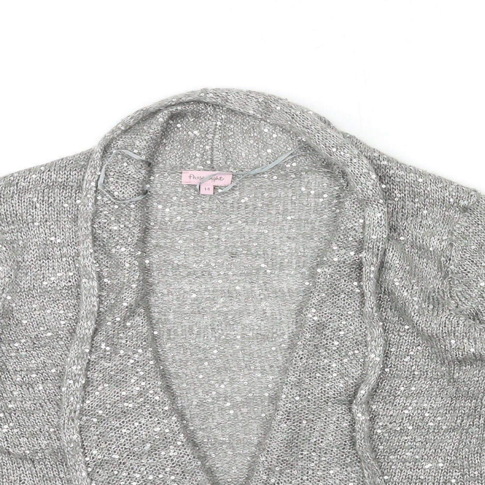 Phase Eight Womens Grey  Knit Cardigan Jumper Size 14