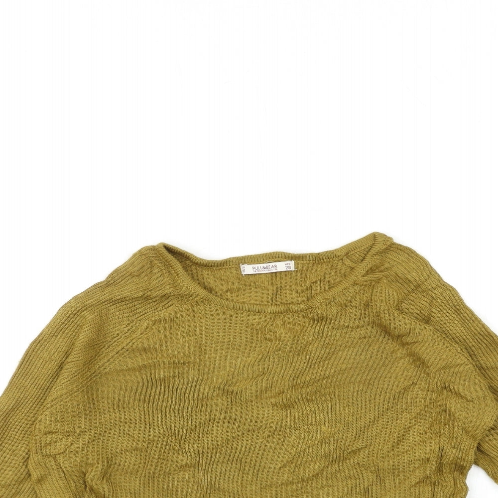 Pull&Bear Womens Green  Knit Pullover Jumper Size M