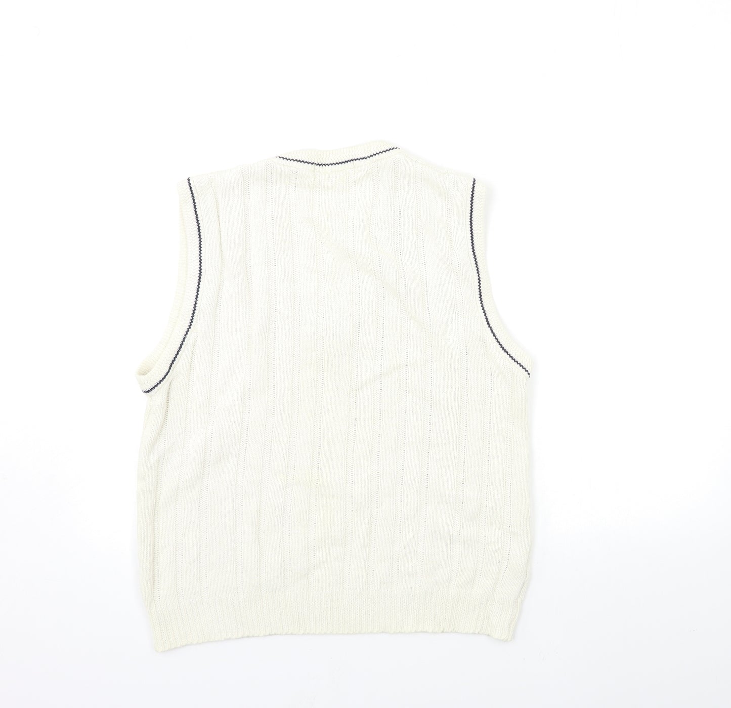 Marks and Spencer Mens White  Knit Pullover Jumper Size S