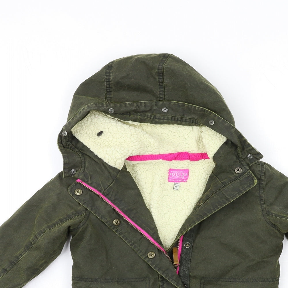 Joules Girls Green   Parka Coat Size 6 Years