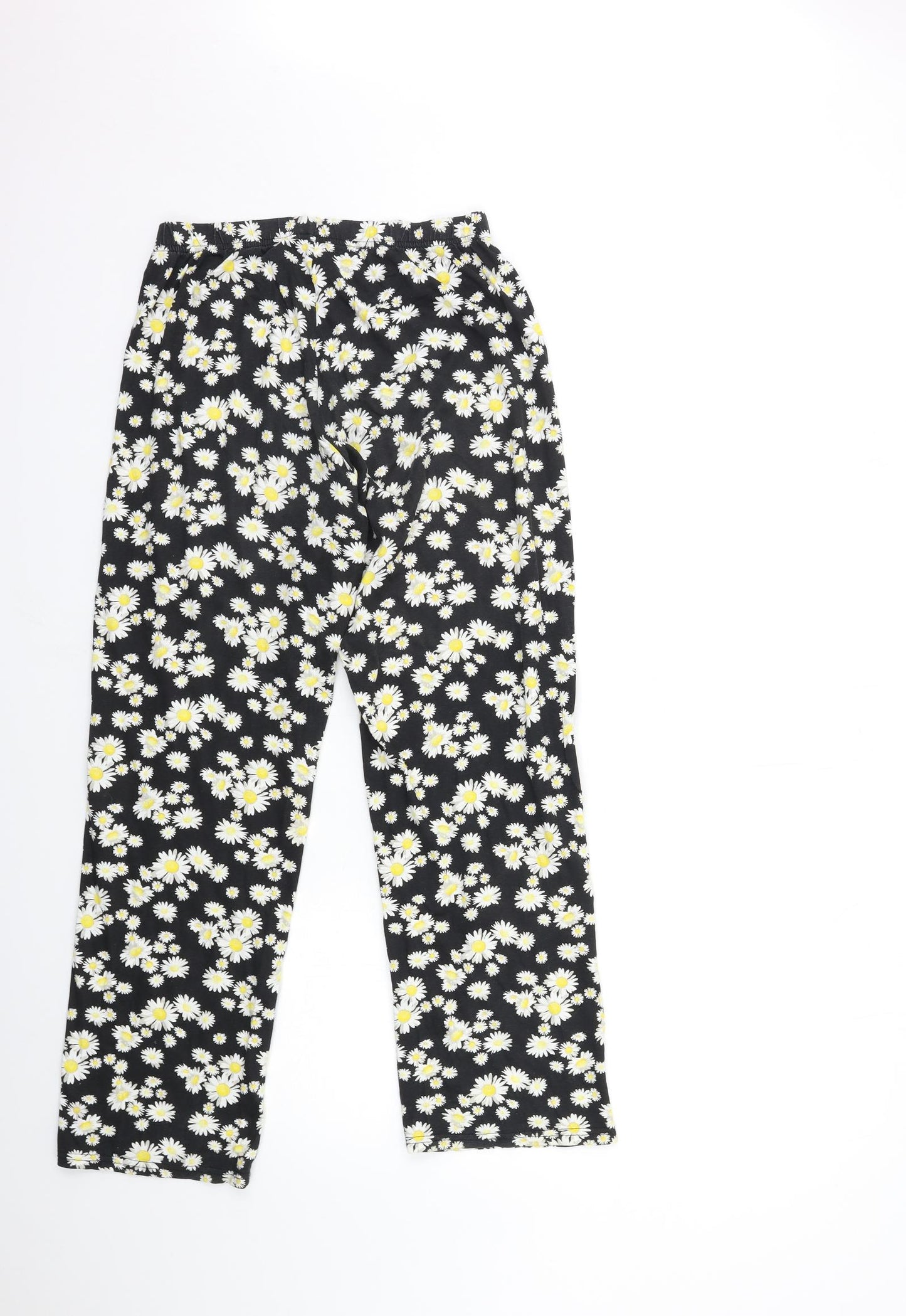 George Womens Black Floral  Top Pyjama Pants Size 8