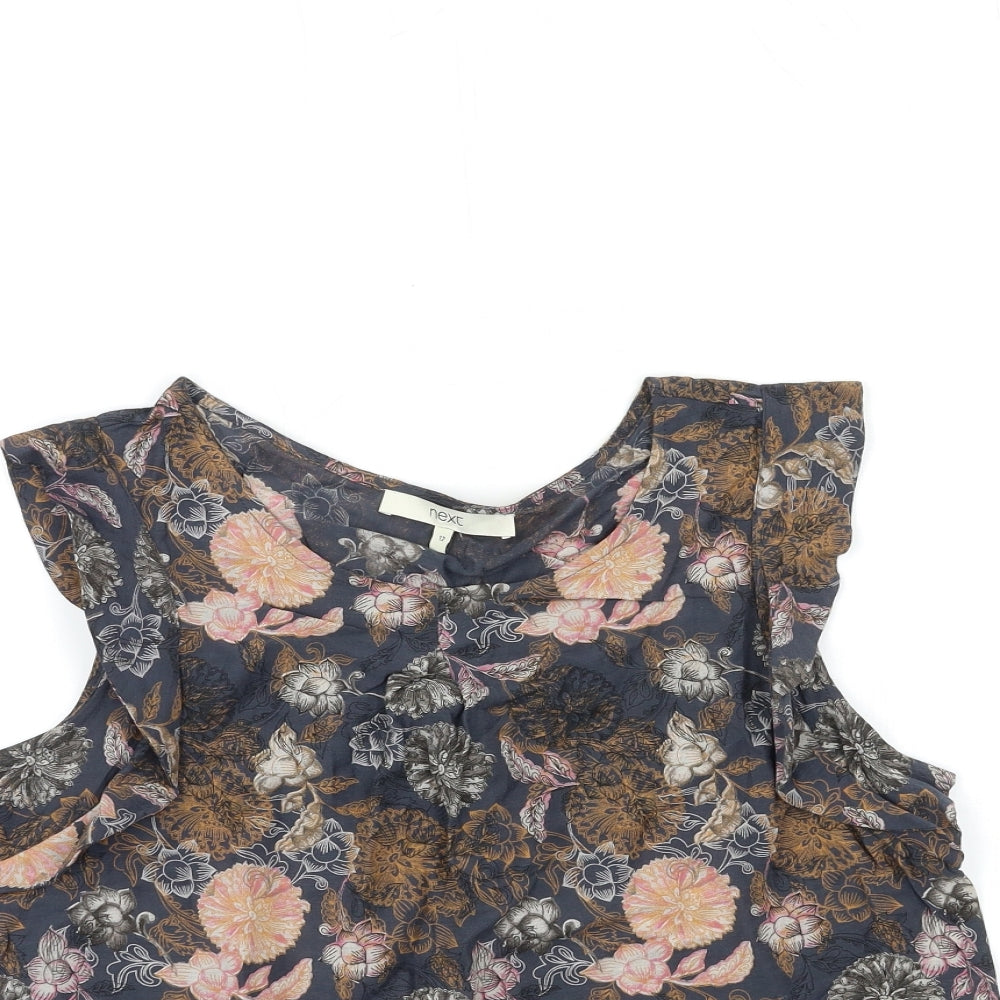 NEXT Womens Blue Floral  Basic Blouse Size 12