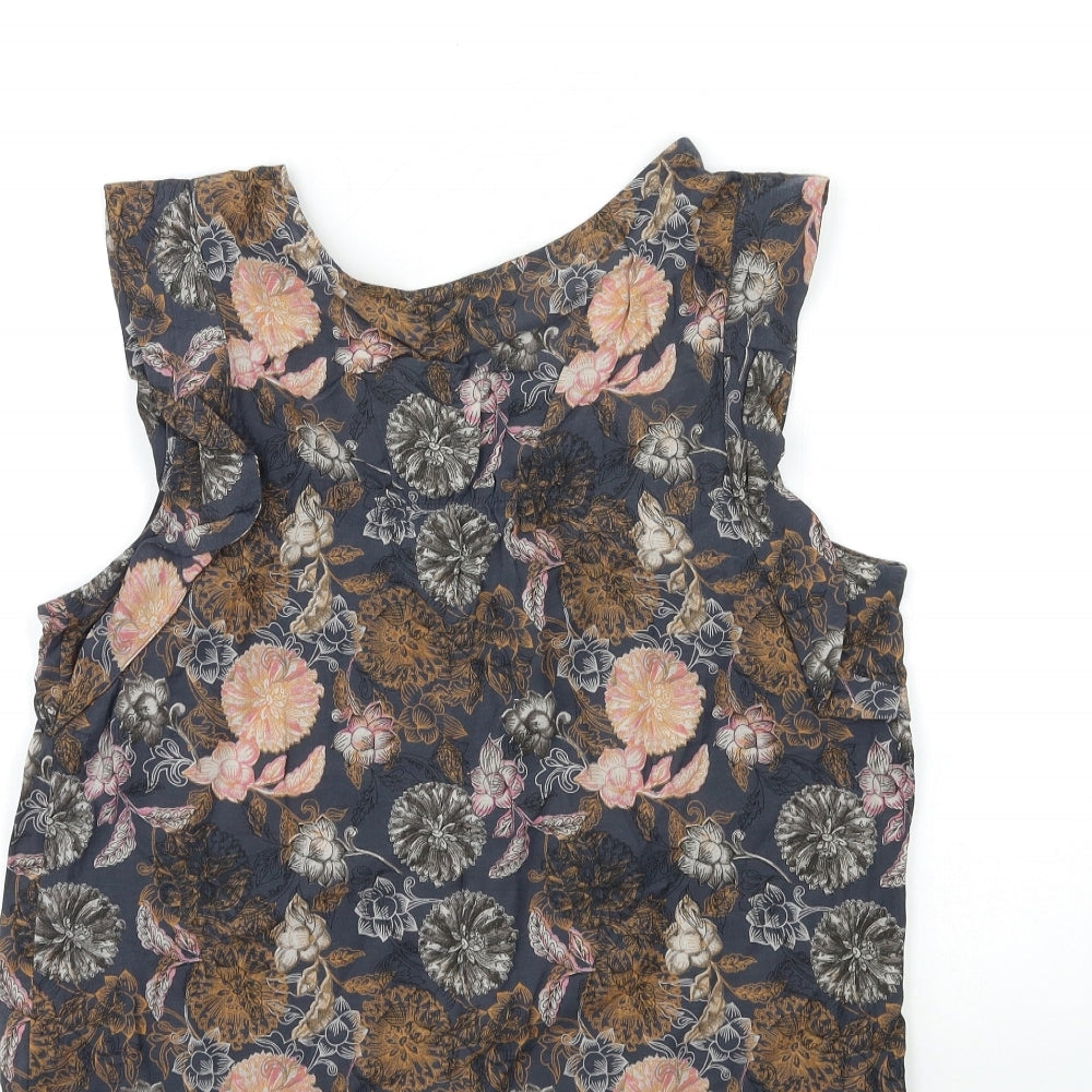 NEXT Womens Blue Floral  Basic Blouse Size 12