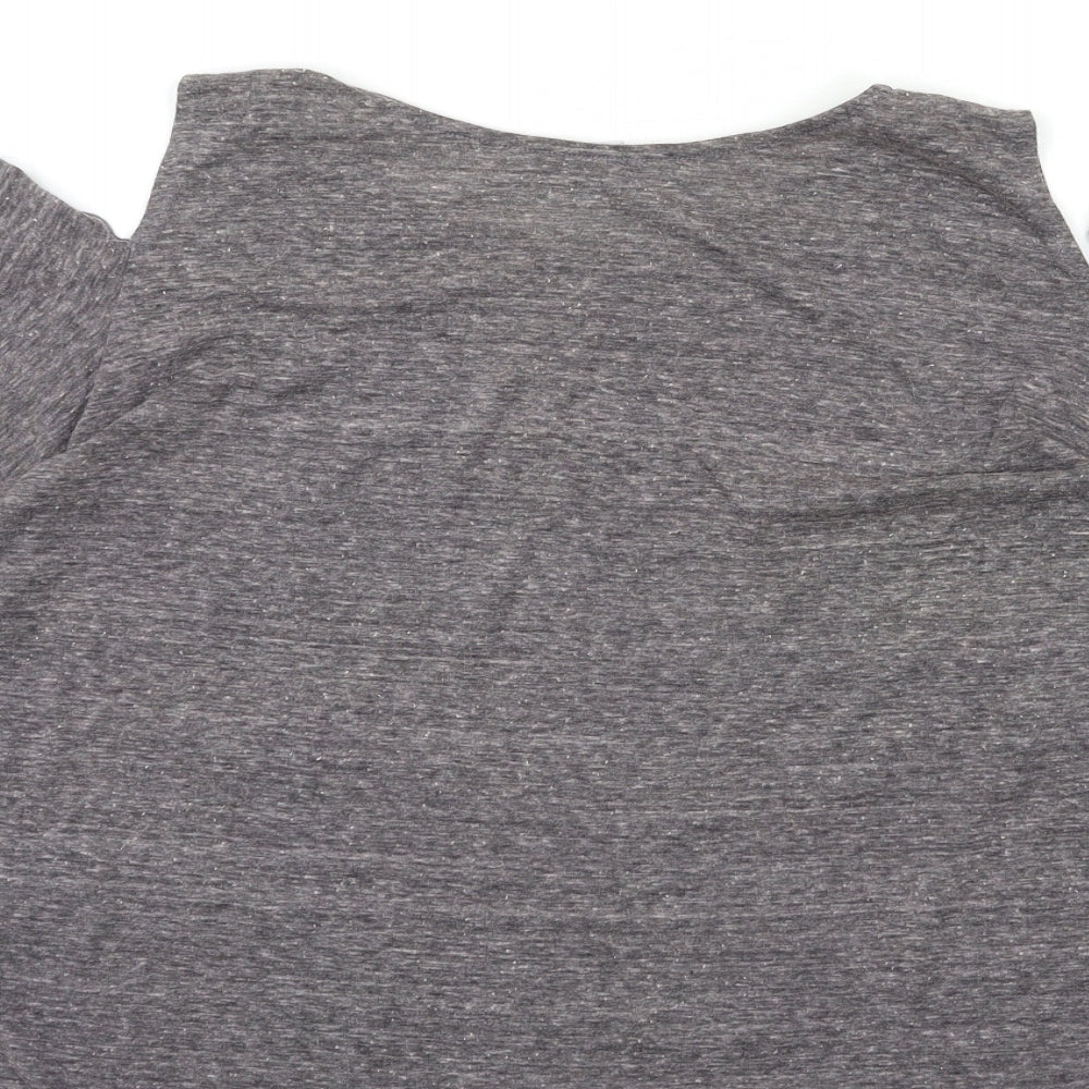 haute society Womens Grey   Basic Blouse Size L  - Open Shoulder