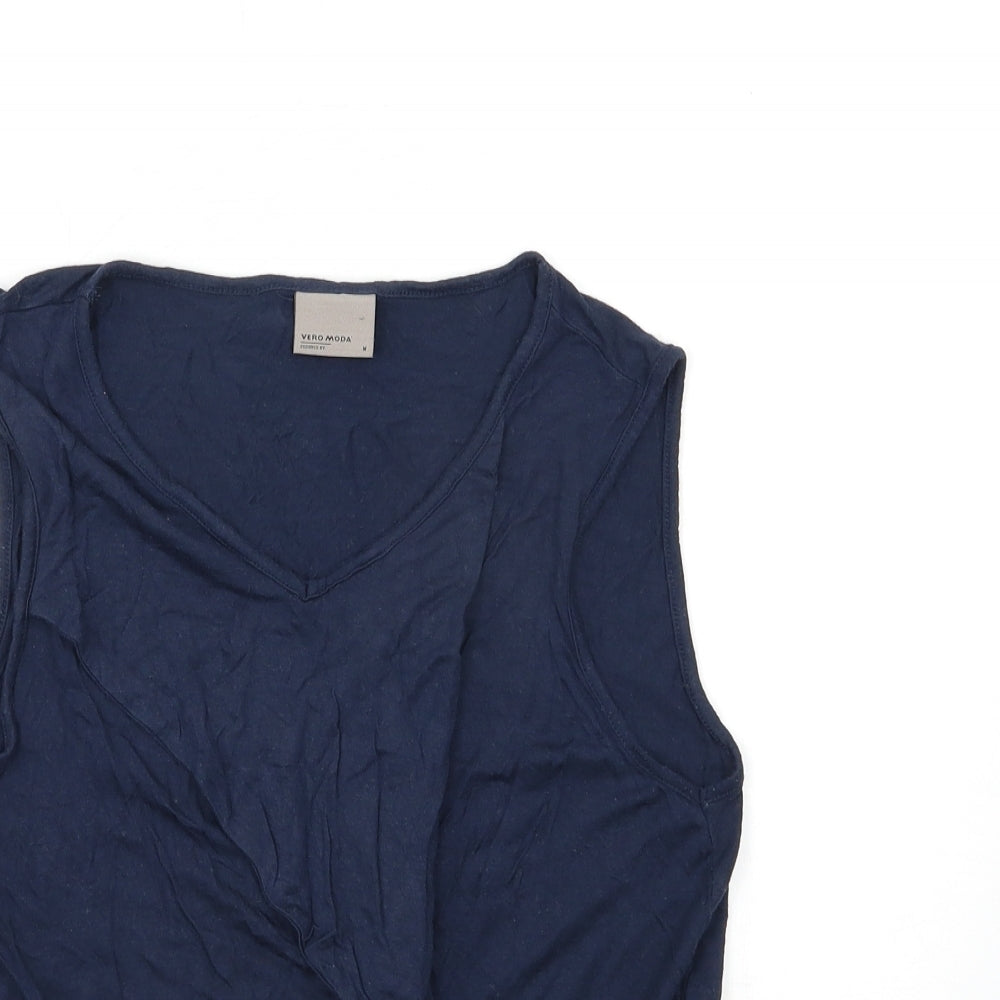 VERO MODA Womens Blue   Basic Tank Size M