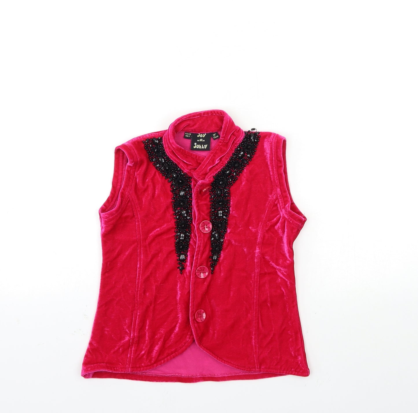 JOY & jOLLY Womens Pink  Velour Basic Blouse Size XS