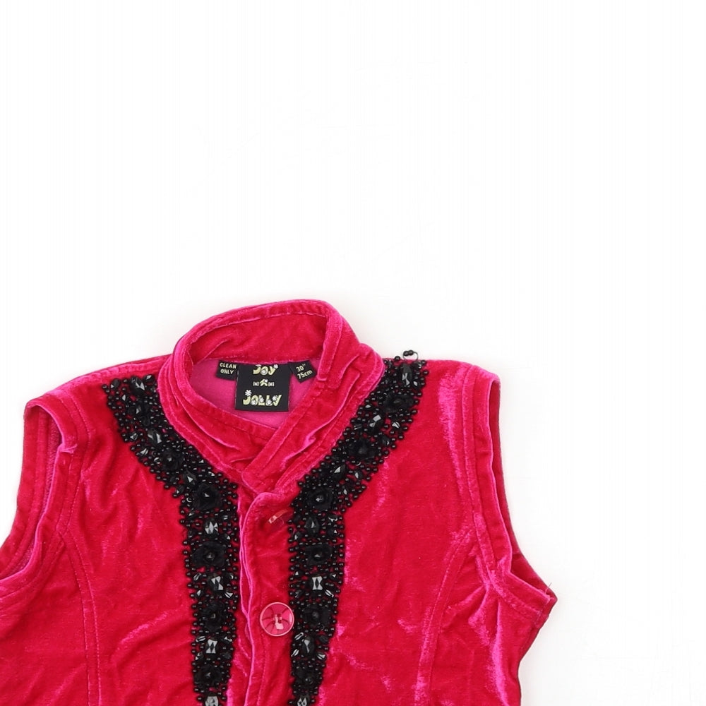 JOY & jOLLY Womens Pink  Velour Basic Blouse Size XS