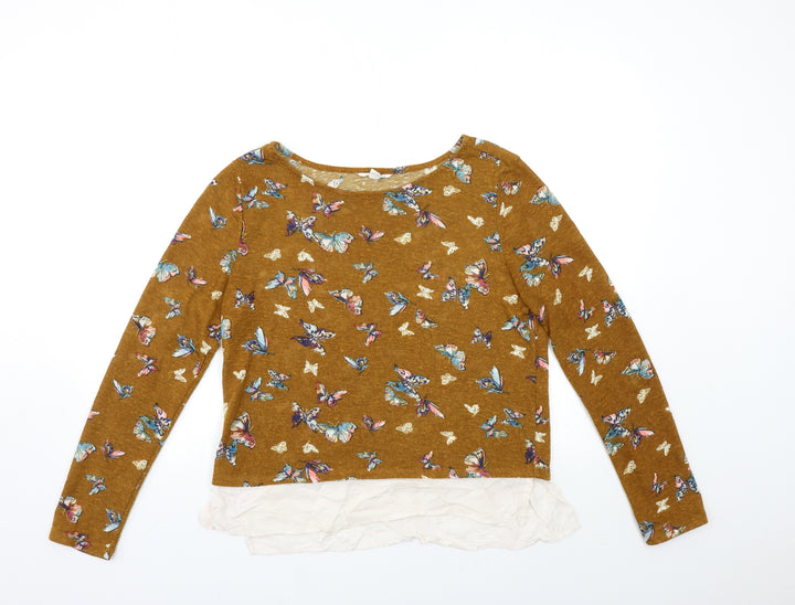 Springfield Womens Brown Animal Print  Pullover Jumper Size L