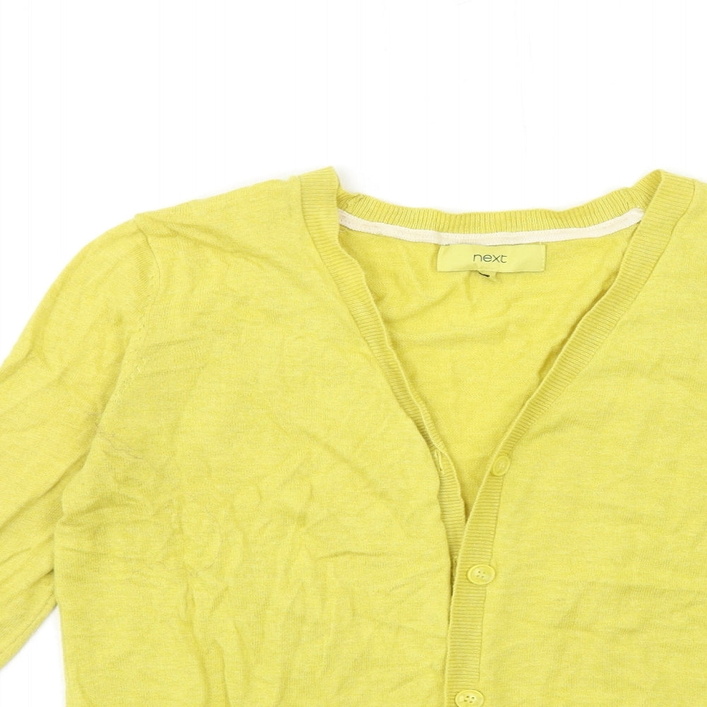NEXT Womens Yellow  Knit Cardigan Jumper Size 10