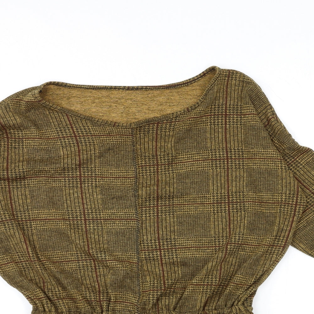 Preworn Womens Brown Check  Pullover Sweatshirt Size S