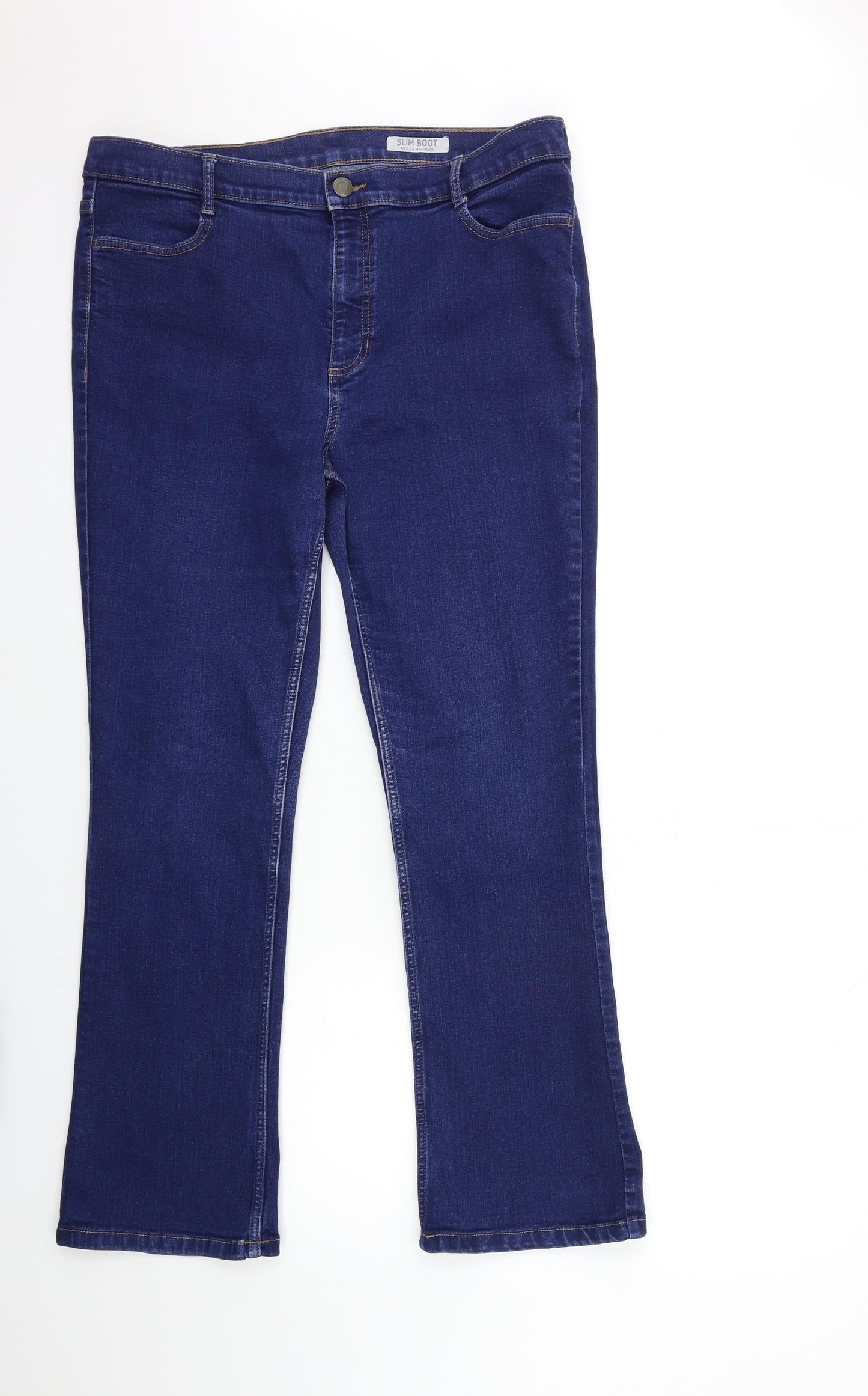 Marks and Spencer Womens Black  Denim Flared Jeans Size 18 L29 in