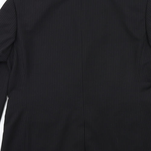 Taylor & Wright Mens Black Striped Rayon Jacket Suit Jacket Size 42