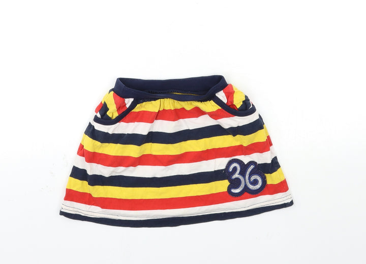 Preworn Girls Yellow Striped  Mini Skirt Size 6 Years