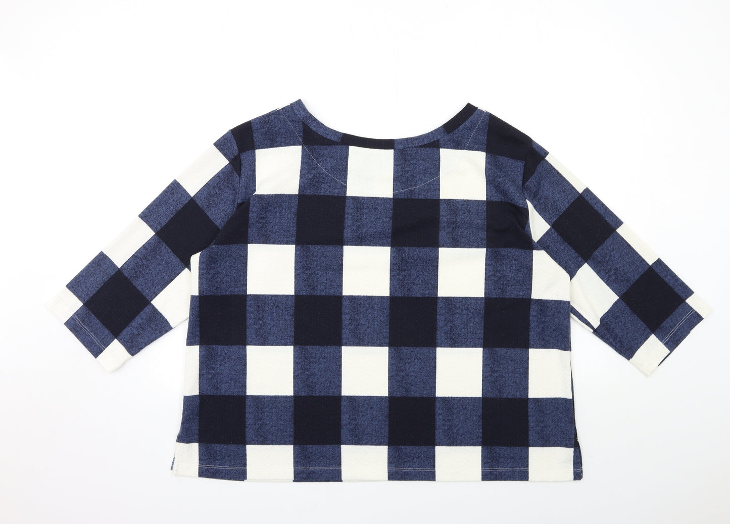 George Womens Blue Check  Pullover Sweatshirt Size 22