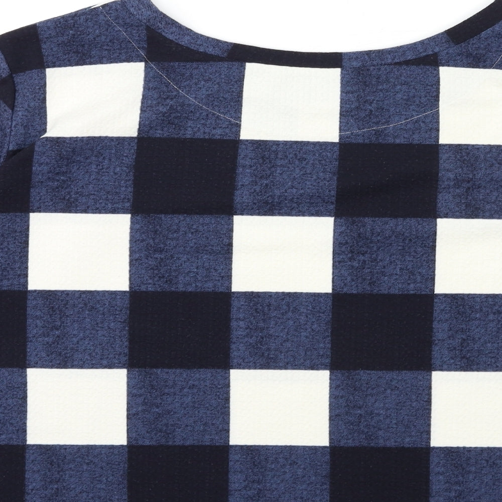 George Womens Blue Check  Pullover Sweatshirt Size 22