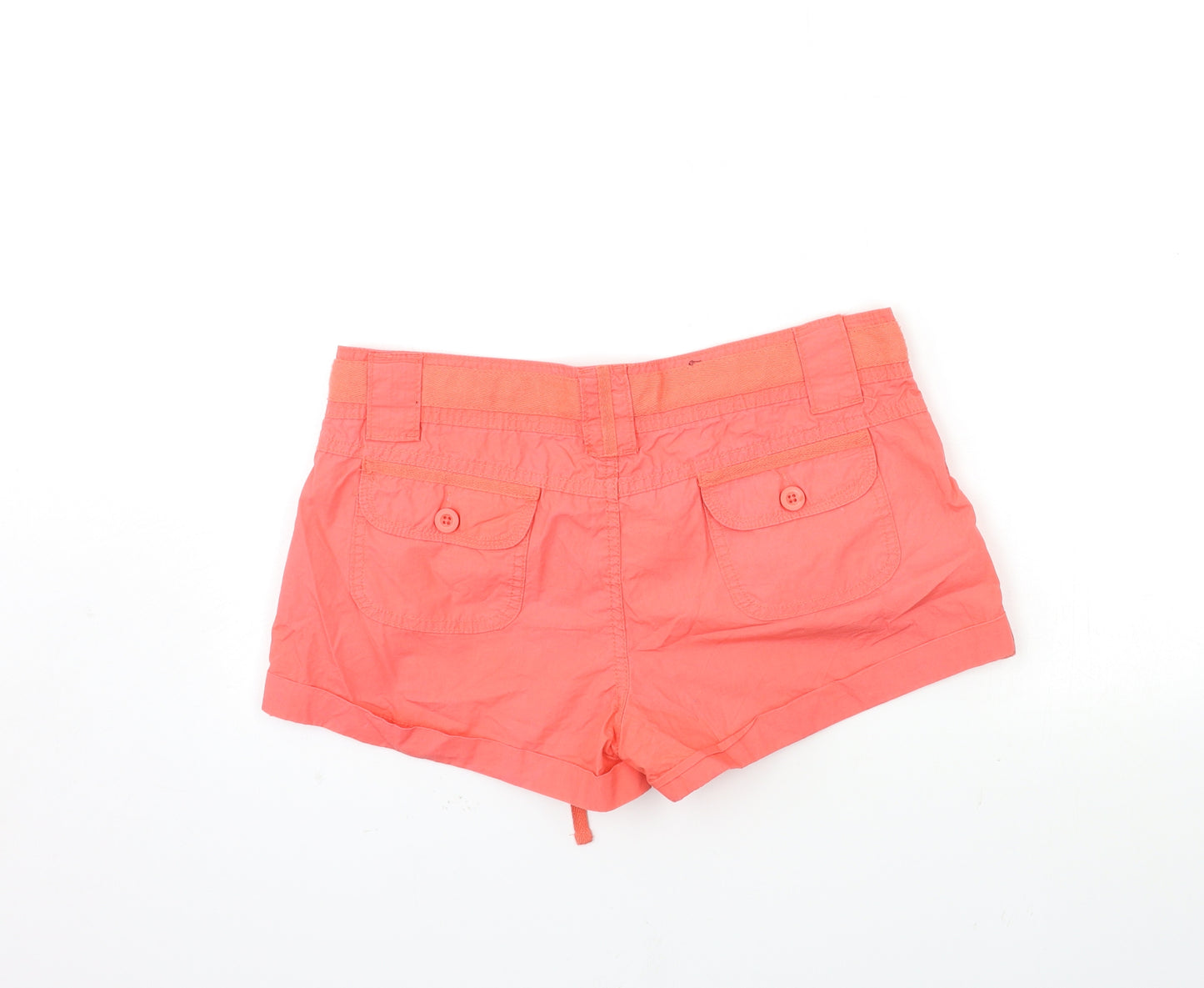 Denim & Co. Womens Orange   Hot Pants Shorts Size 12