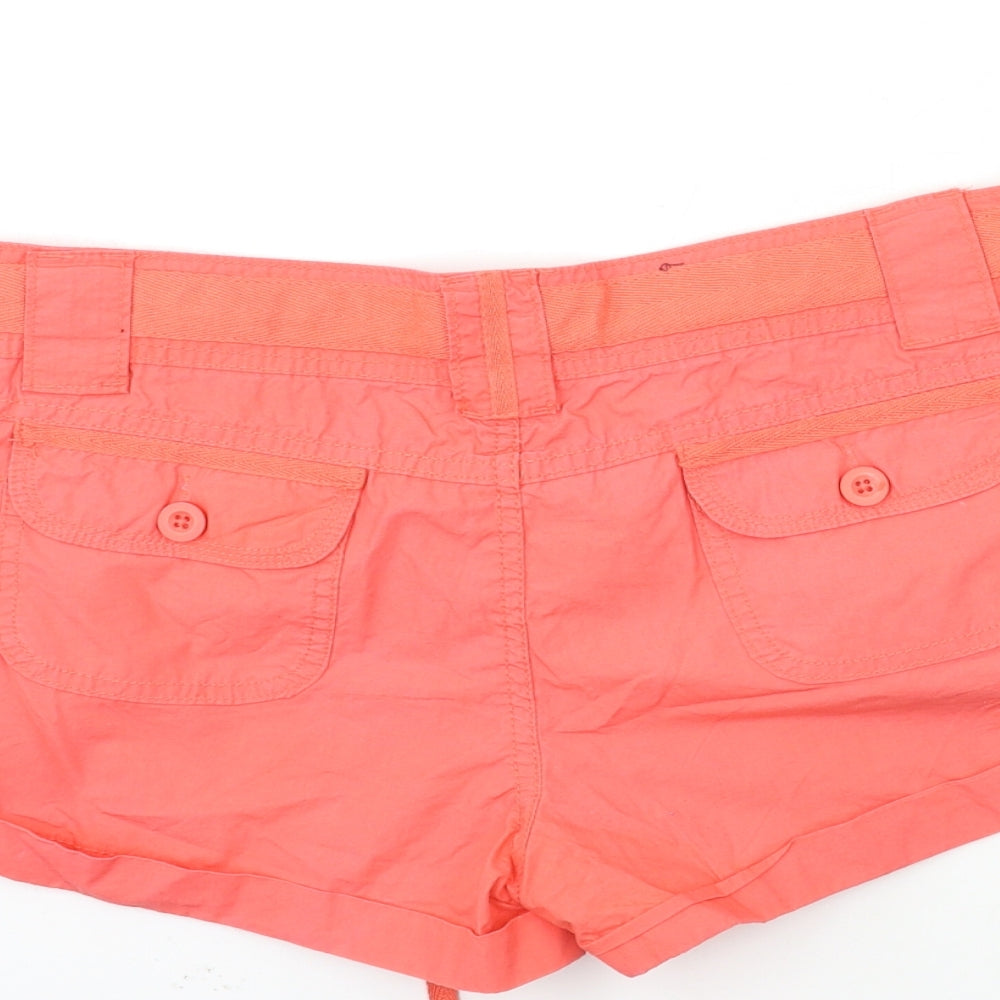 Denim & Co. Womens Orange   Hot Pants Shorts Size 12