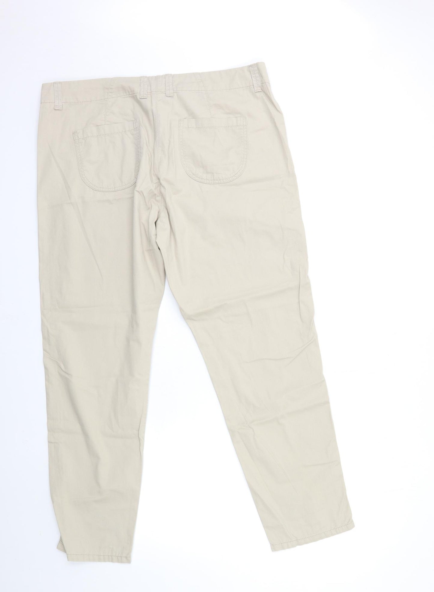 Marks and Spencer Womens Beige   Chino Trousers Size 14 L29 in