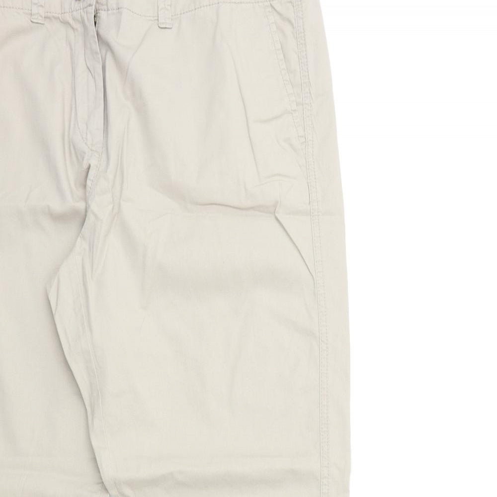 Marks and Spencer Womens Beige   Chino Trousers Size 14 L29 in
