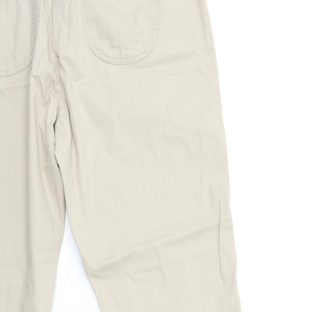 Marks and Spencer Womens Beige   Chino Trousers Size 14 L29 in