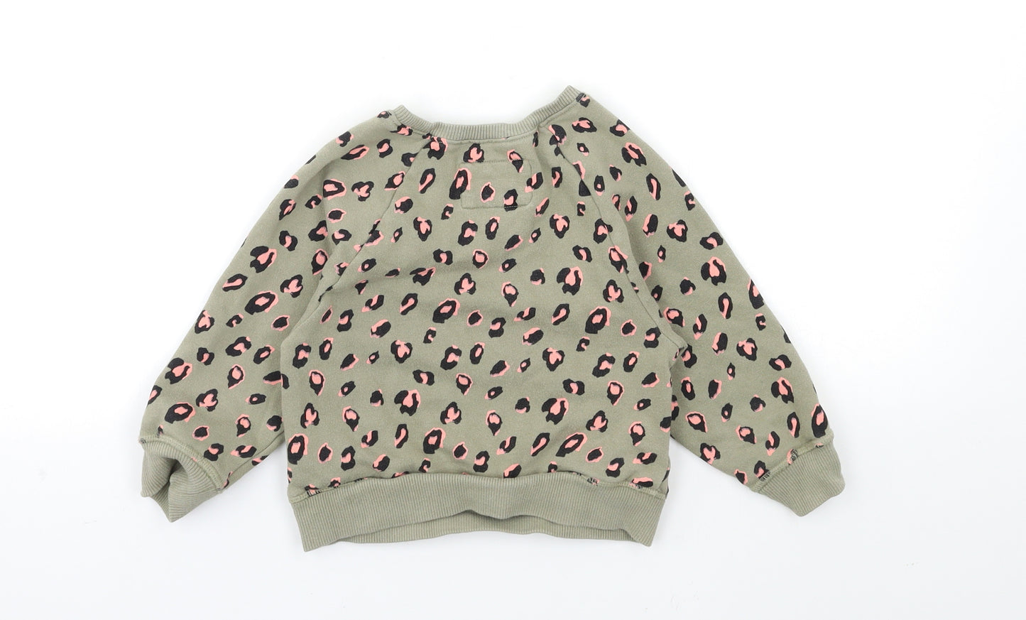 NEXT Girls Green Animal Print  Pullover Sweatshirt Size 3-4 Years