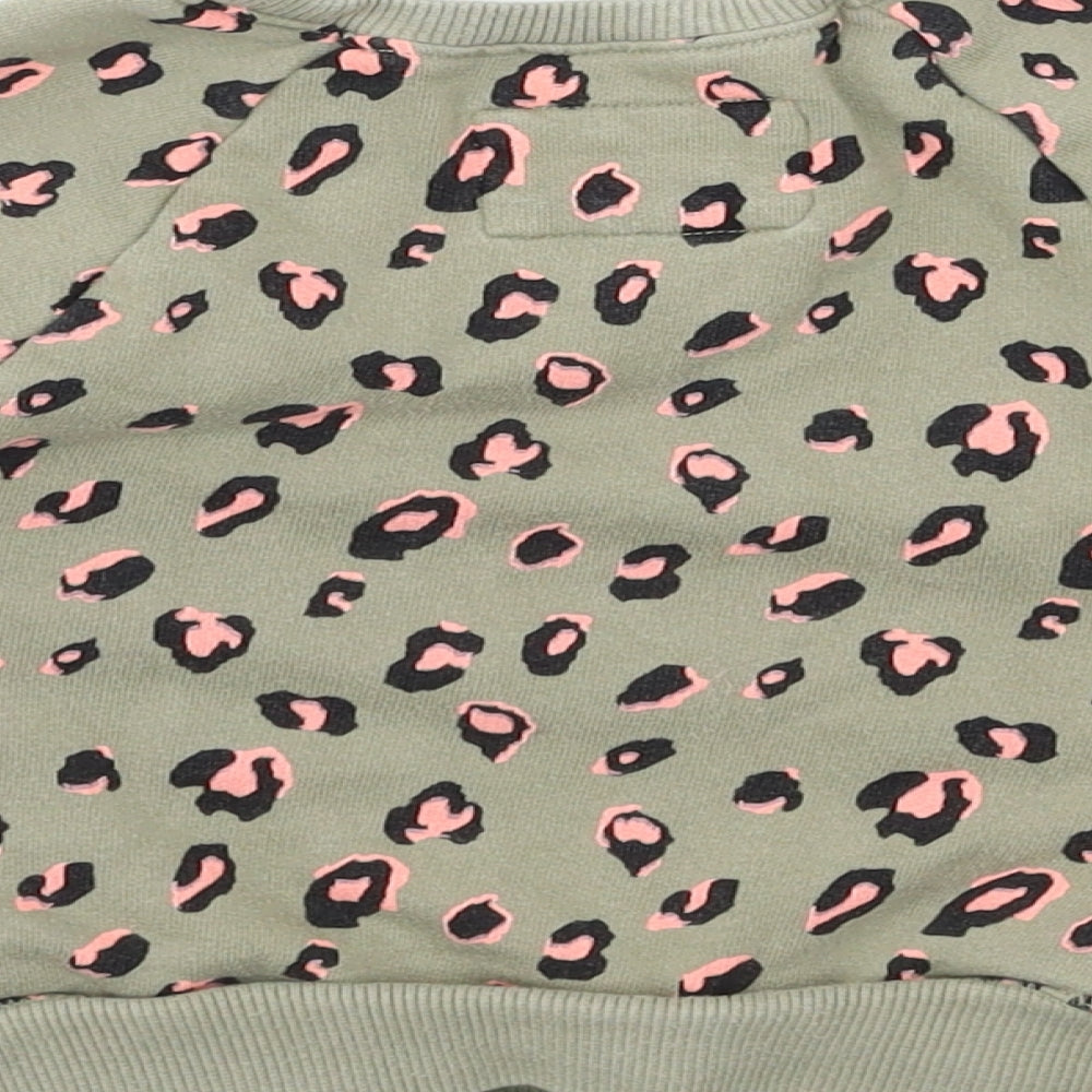 NEXT Girls Green Animal Print  Pullover Sweatshirt Size 3-4 Years