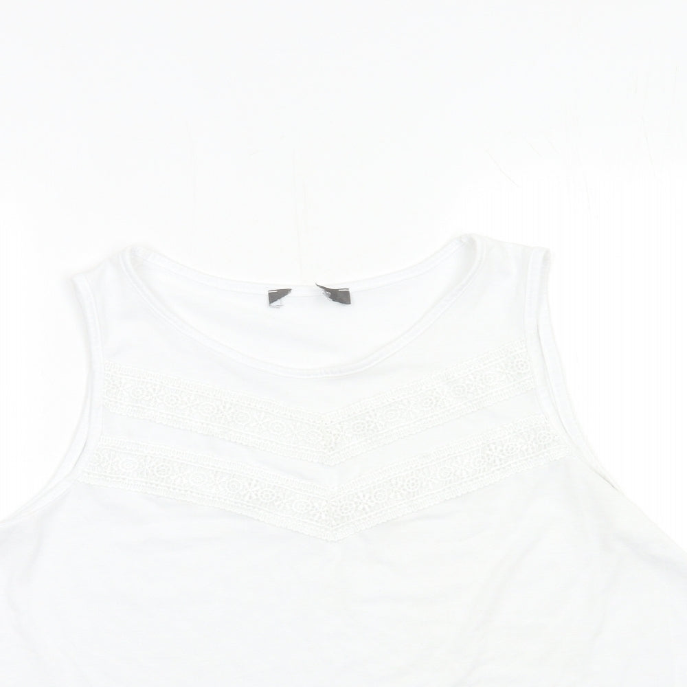 Primark Womens White   Basic Tank Size L