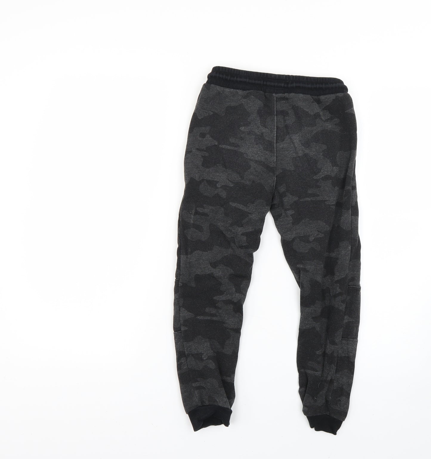 Matalan Boys Black Camouflage  Jogger Trousers Size 7 Years
