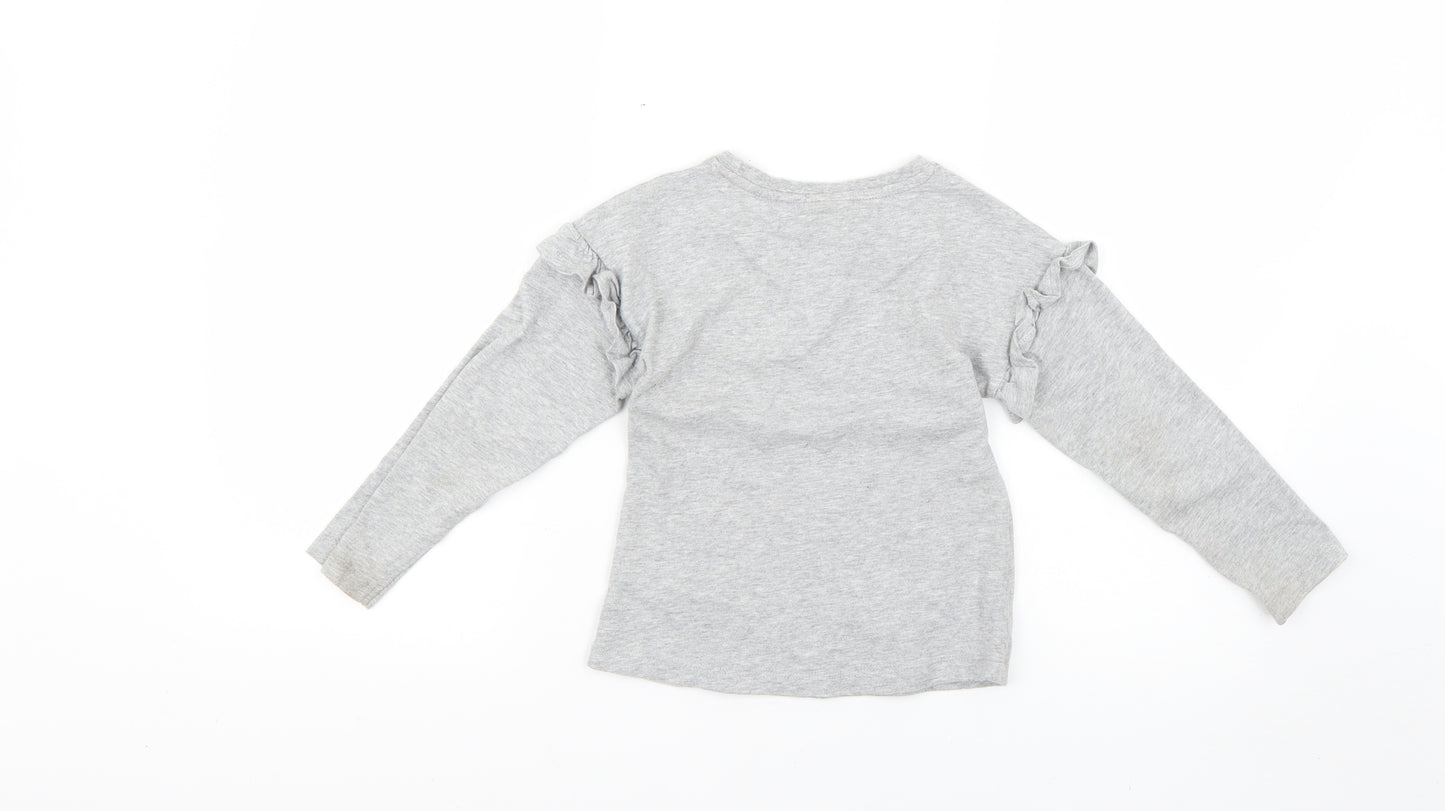 TU Girls Grey Geometric  Basic T-Shirt Size 5-6 Years