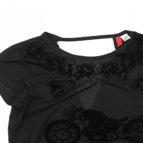 H&M Womens Black   Basic Blouse Size 14
