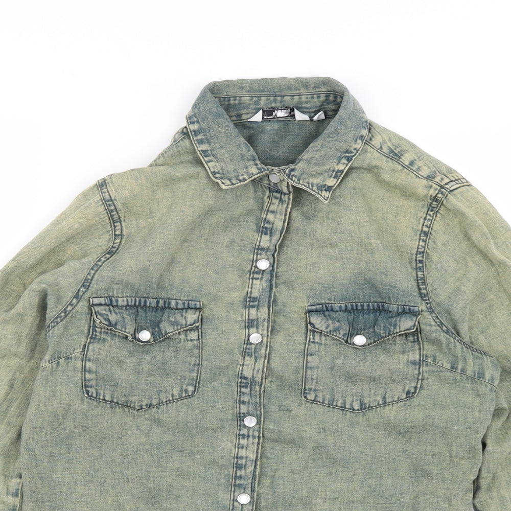 New Look Womens Green   Basic Button-Up Size 10